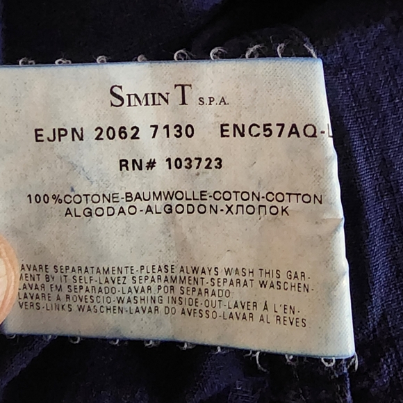 Emporio Armani 100% Cotton Button Up Long Sleeve Shirt. Contrasting Cuffs/Collar - Picture 9 of 9